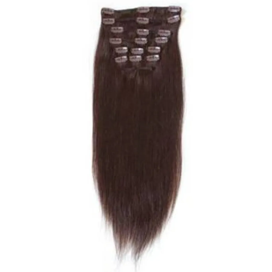 FashionGirl24 Etusivu|Clip-On - 40cm-40 cm Clip-On hiustenpidennykset, tummanruskea 2#