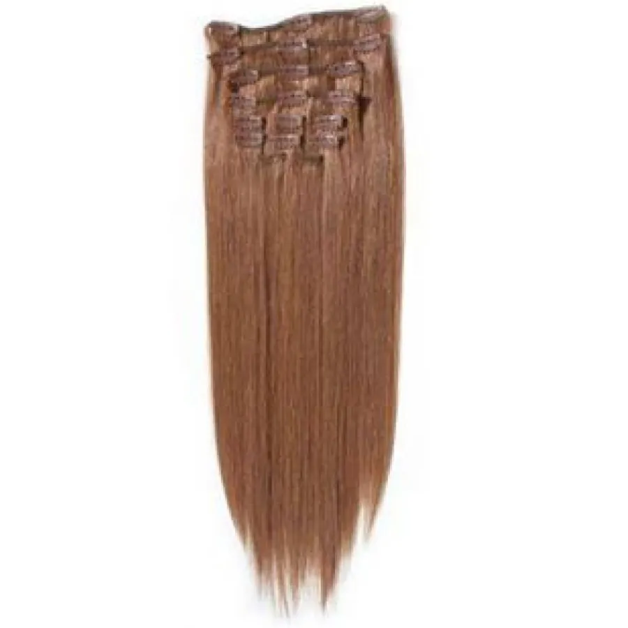 Hair Extensions Etusivu|Clip-On - 40cm-40 cm Clip-On hiustenpidennykset, punaruskea 30#
