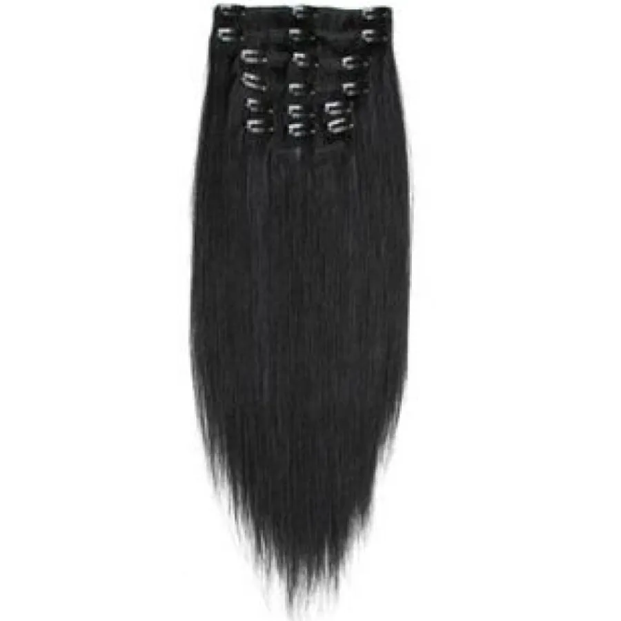 Hair Extensions Etusivu|Clip-On - 40cm-40 cm Clip-On hiustenpidennykset, musta 1#