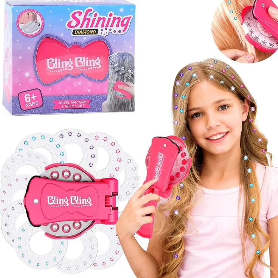 FashionGirl Etusivu|Sale-Bling Bling Bling Hair Bedazzler Kit, jossa 180 strassia / timantteja + timantti hiuskone - lapsille - lapsille