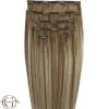 FashionGirl24 Etusivu|Synteettiset Hiukset-Clip on hair extensions #12/613 Dark Blonde mix - 7 pieces - 50 cm | Gold24