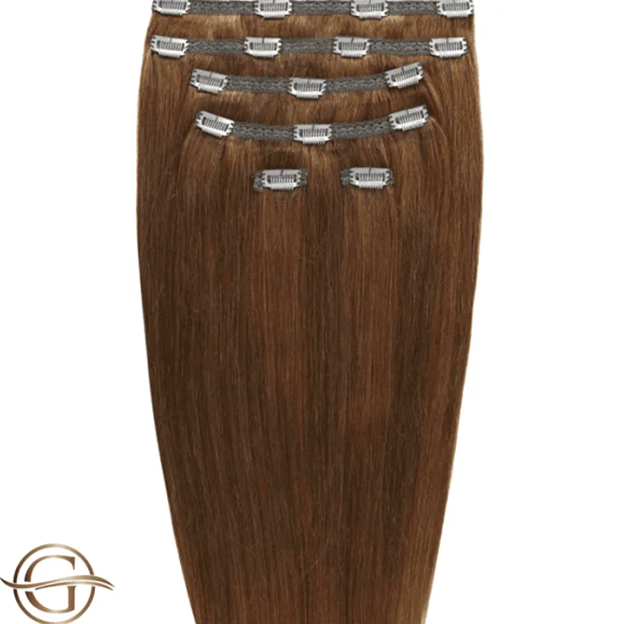 FashionGirl Etusivu|Synteettiset Hiukset-Clip on hair extensions #12 Light Golden Brown - 7 pieces - 50 cm | Gold24