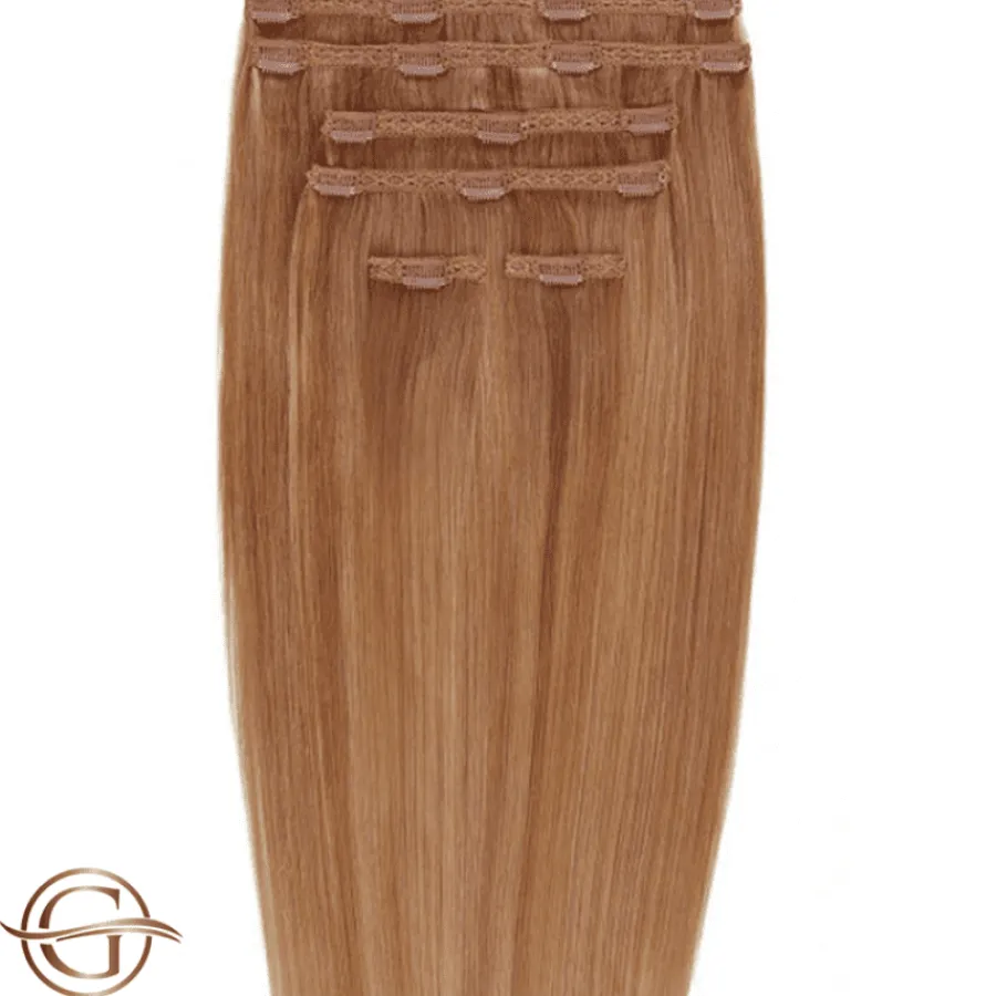 FashionGirl24 Etusivu|Synteettiset Hiukset-Clip on hair extensions #30 Dark Copper Brown - 7 pieces - 50 cm | Gold24