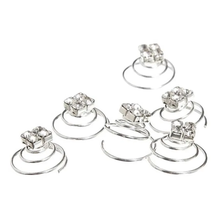 Hair Accessories Etusivu|Häät Hiustarvikkeet-Hair Spinners - Kristalli Timantit - 6 kpl