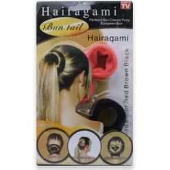 Hair Accessories Etusivu|Hiusvalkit Ja Donitsit-Hairagami -pakkaus, 2kpl, musta+punainen