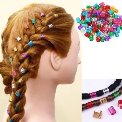 FashionGirl Etusivu|Hiusasusteet Ja -koristeet-Hiussormukset - Koristele hiussormukset ja hiushelmet useissa väreissä - asetetuille hiuksille, punoksille tai rastalle - 100 kpl