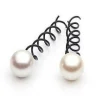Hair Accessories Etusivu|Kierrepinnit-Kierrepinni, 2kpl, musta varsi, valkoinen helmi