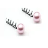 Hair Accessories Etusivu|Kierrepinnit-Kierrepinni, 2kpl, musta varsi, pinkki helmi