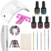 FashionGirl24 Etusivu|Nail Art - Kynsien Koristelu-Kynsien Aloituspakkaus - Premium Geelilakkasarja 24W Kynsienkuivaimella, Värit ja Tarvikkeet (CL-01 Limited Edition)