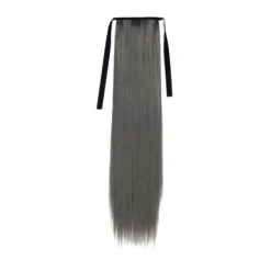 FashionGirl Etusivu|Clip-on Ponihännät-Poni -hännän kuitupidennykset Suora tummanharmaa 171L#