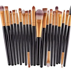 FashionGirl Etusivu|Meikkisudit Ja -siveltimet-Professional meikki harjat 20 kpl. - Kulta / musta