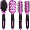 FashionGirl24 Etusivu|Hiusharjat Ja -kammat-Salon Professional 4 Harjan Harjasetti - Pinkki
