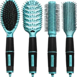 Hair Accessories Etusivu|Hiusharjat Ja -kammat-Salon Professional 4 Harjan Harjasetti - Turkoosi
