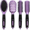 Hair Accessories Etusivu|Hiusharjat Ja -kammat-Salon Professional 4 Harjan Harjasetti - Violetti