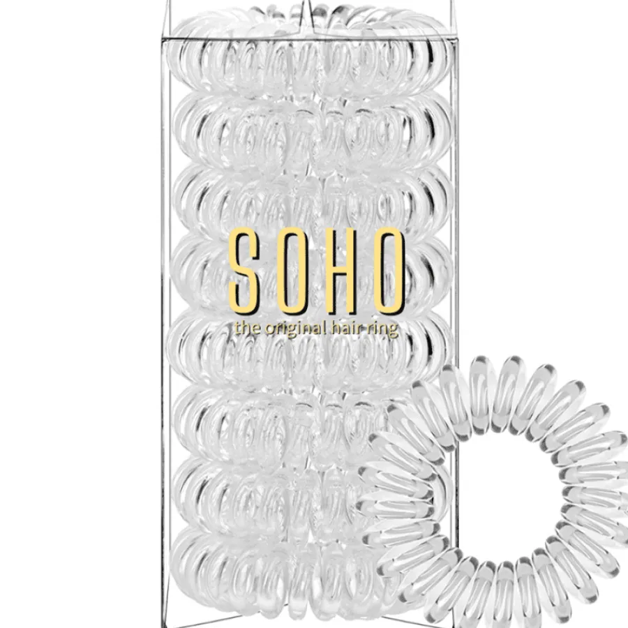SOHO Merkit|Etusivu-Spiral hiusten kuormitus, kristallinkirkas - 8 kpl.