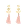 FashionGirl24 Merkit|Etusivu-Soho Tassel -korvakorut tupsuilla - kulta/vaaleanpunainen
