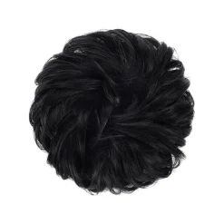 FashionGirl24 Etusivu|Hiusvalkit Ja Donitsit-Sotkuinen pulla hiustenlasku rypistyneillä keinotekoisilla hiuksilla - 1# Jet Black