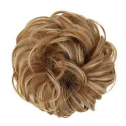 FashionGirl Etusivu|Hiusvalkit Ja Donitsit-Sotkuinen pulla hiustenlasku rypistyneillä keinotekoisilla hiuksilla - 24/613 Honey Blond Mix