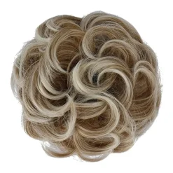 FashionGirl Etusivu|Hiusvalkit Ja Donitsit-Sotkuinen pulla hiustenlasku rypistyneillä keinotekoisilla hiuksilla - 6AT88 Strawberry Blonde & Platinum Blonde
