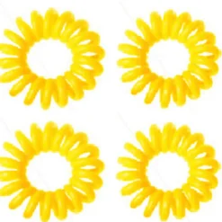 New Products Etusivu|Elastiset Puhelinjohtoponnarit-Spiraali Hiuslenkki Keltainen 4 kpl