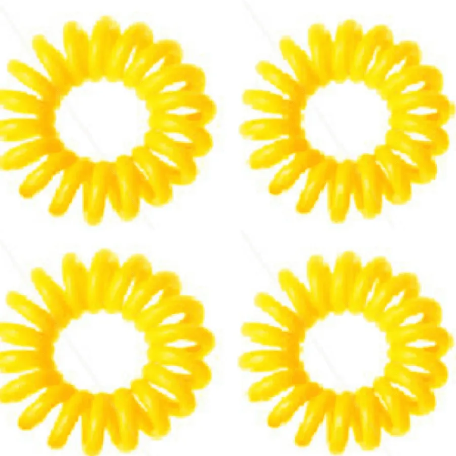 New Products Etusivu|Elastiset Puhelinjohtoponnarit-Spiraali Hiuslenkki Keltainen 4 kpl