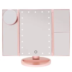 UNIQ Etusivu|Sale-Hollywood Meikkipeili Trifold-peili LED-valoilla, Rosekulta