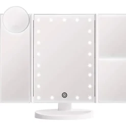 UNIQ Etusivu|Sale-Hollywood-meikkipeili Trifold-peili LED-valoilla, Valkoinen