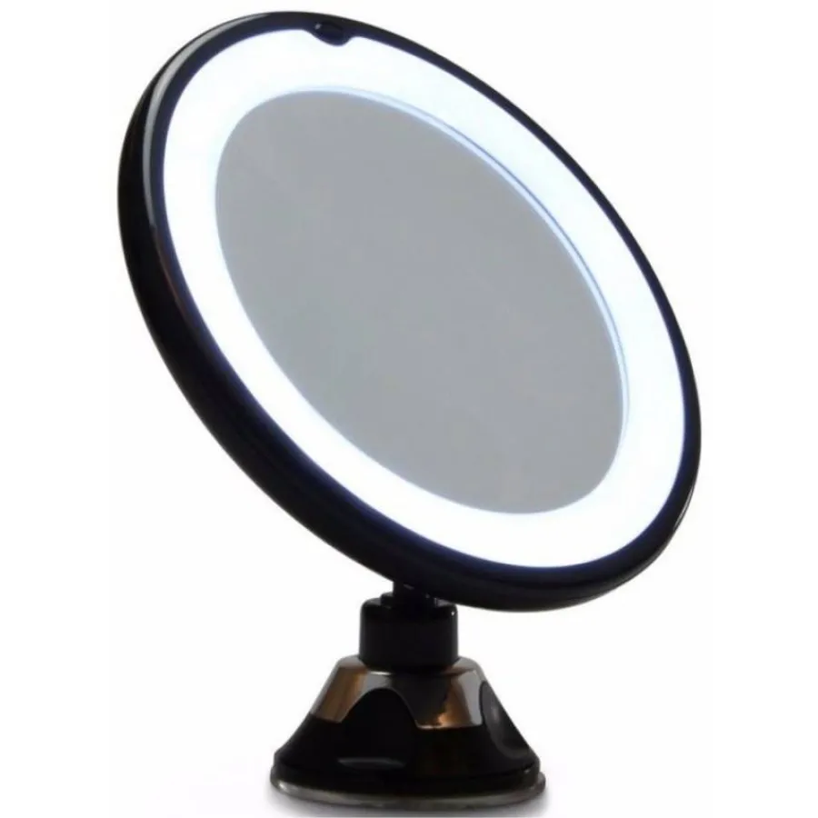UNIQ Etusivu|Sale-Pyöreä peili LED-valolla ja imukupilla x10 suurennos - musta